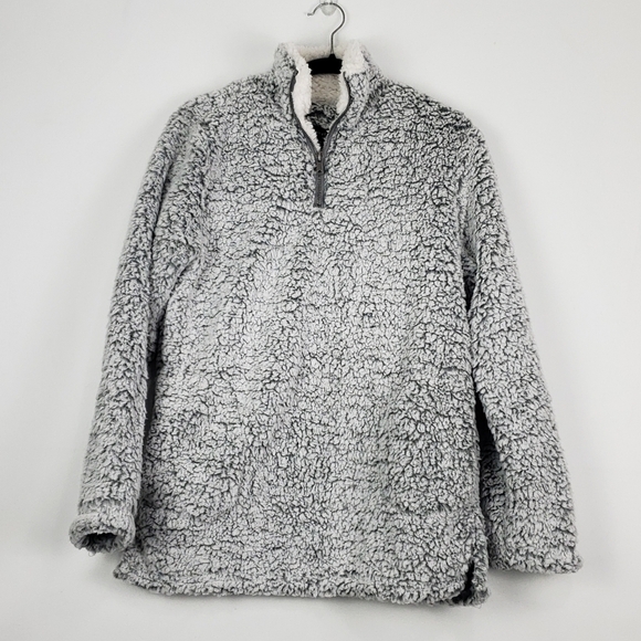 NWT Love Tree High Neck Sherpa Grey Fleece Teddy Mock Neck Large - Picture 3 of 6